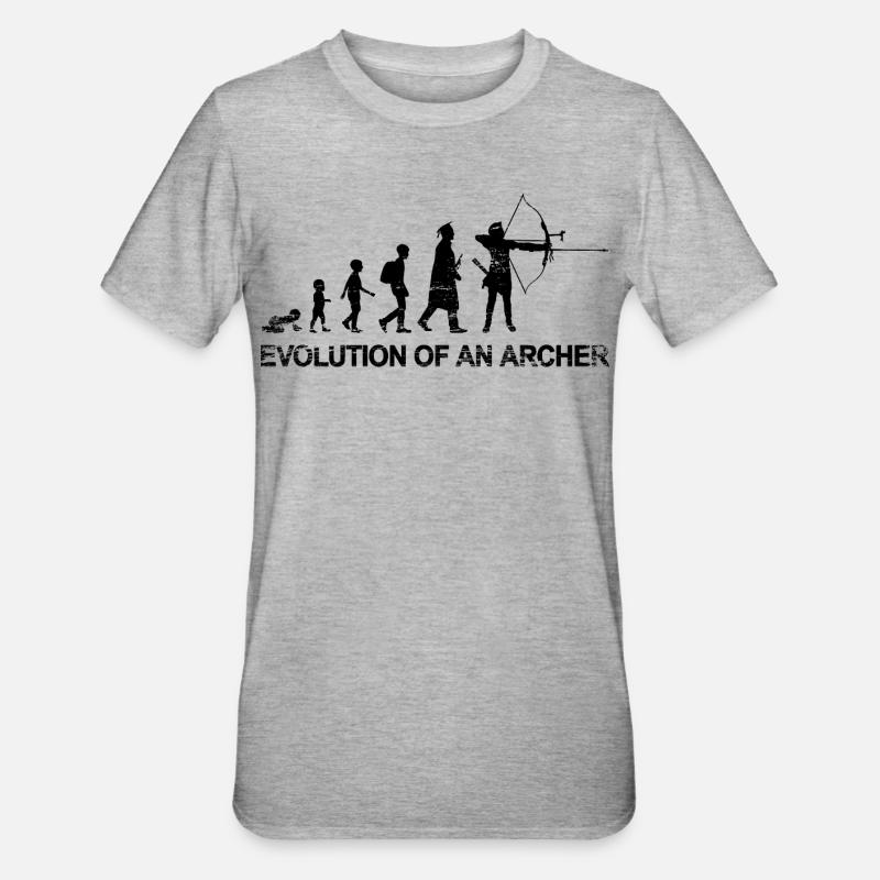 Évolution d’un archer - T-shirt polycoton Unisexe - gris chiné
