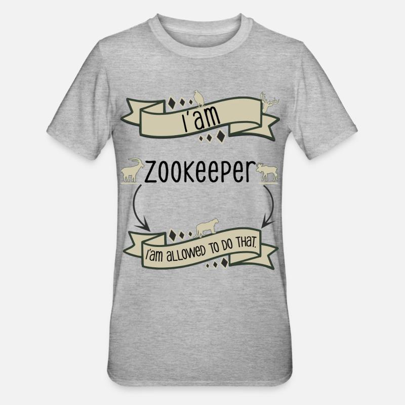 I'm a zookeeper, I'm allowed to do that. - Unisex Polycotton T-Shirt - heather grey