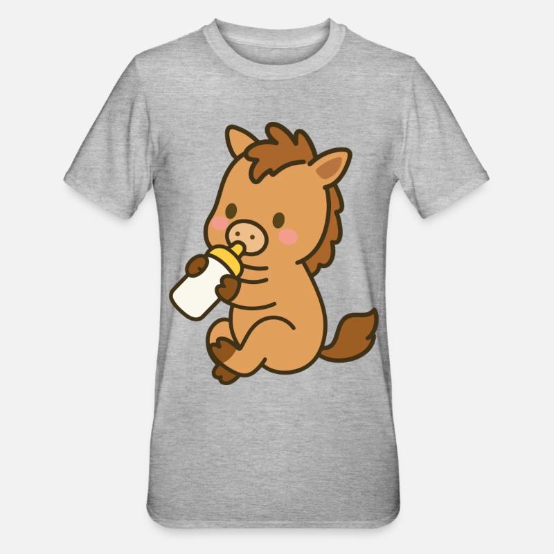 Piquets avec bouteille de lait - T-shirt polycoton Unisexe - gris chiné