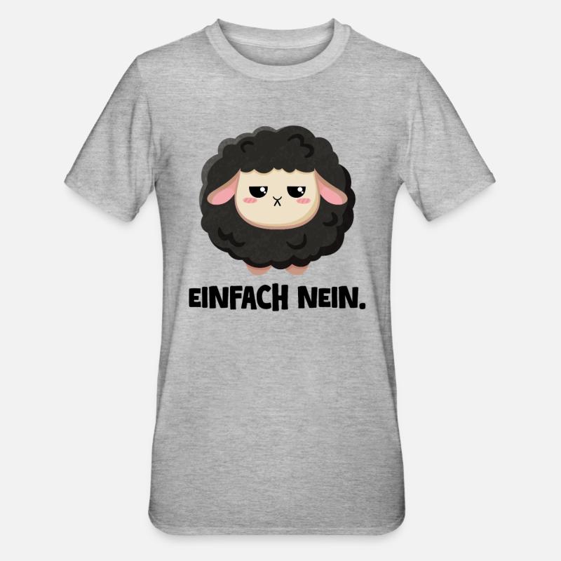 Grumpy Schaf Einfach nein - Unisex Polycotton T-Shirt - Grau meliert