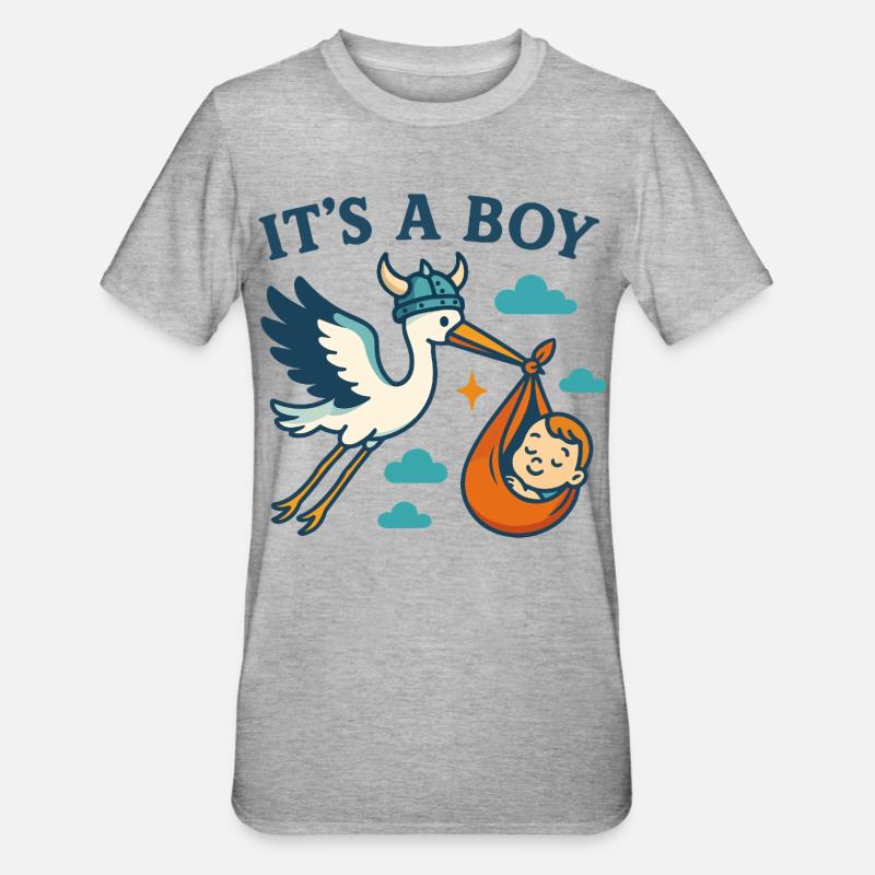 Arrivée du Viking Boy - T-shirt polycoton Unisexe - gris chiné