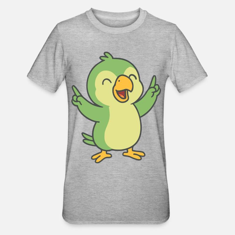 Party-Papagei - Unisex Polycotton T-Shirt - Grau meliert
