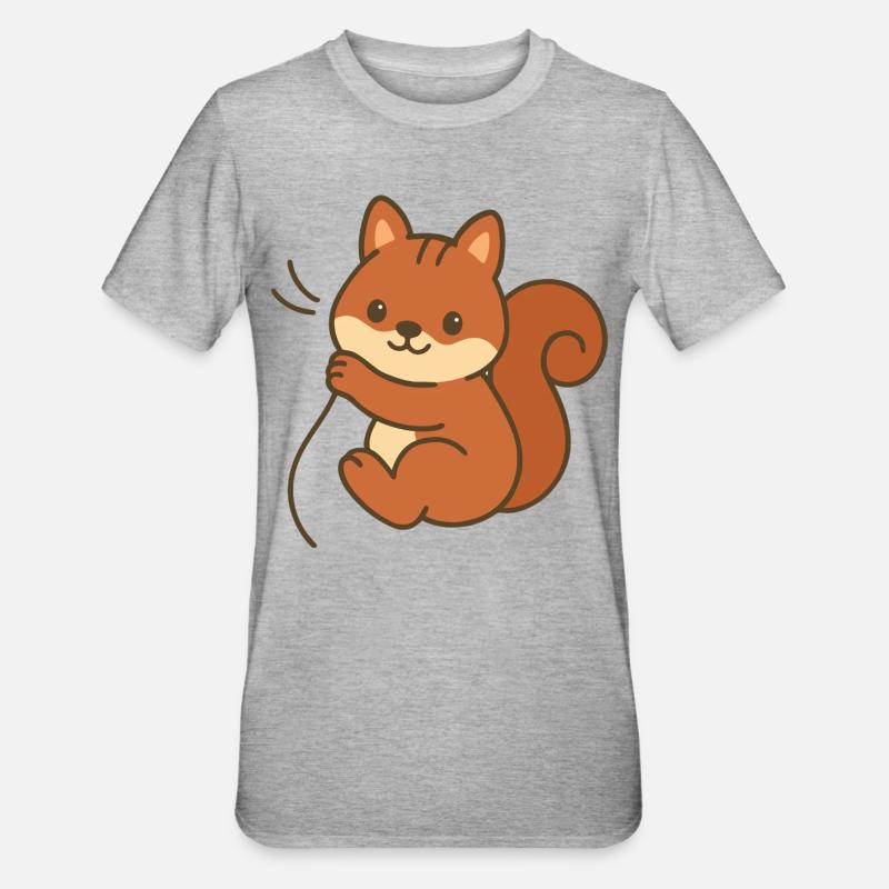 Cuddly squirrel - Unisex Polycotton T-Shirt - heather grey