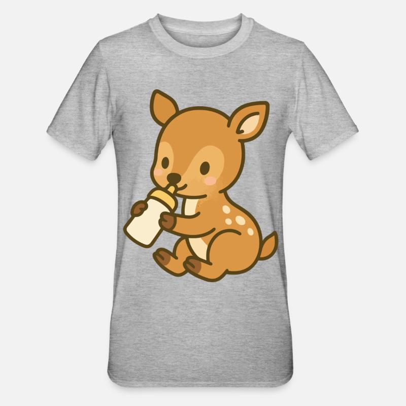 Fläschchen-Kitzliebe - Unisex Polycotton T-Shirt - Grau meliert