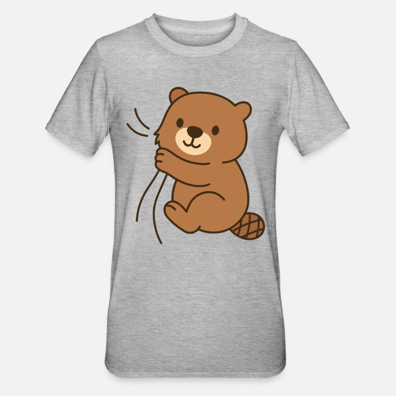 Blotti – bébé castor - T-shirt polycoton Unisexe - gris chiné