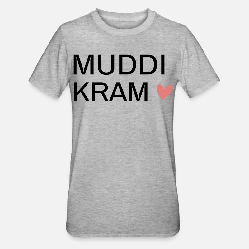 MUDDi KRAM! Personalisierbar - Unisex Polycotton T-Shirt - Grau meliert