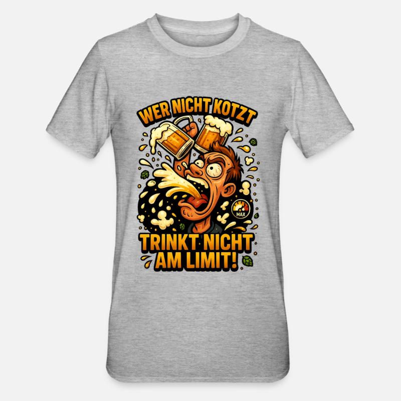 Bier Bierathlon Bierflasche Bierzelt Bierkrug - Unisex Polycotton T-Shirt - Grau meliert