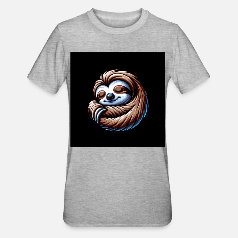 Cool bleiben immer mit der Ruhe lustiges Faultier - Unisex Polycotton T-Shirt - Grau meliert