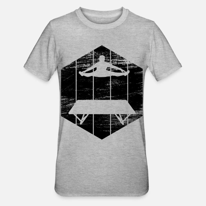 Dessin d’artiste de trampoline - T-shirt polycoton Unisexe - gris chiné