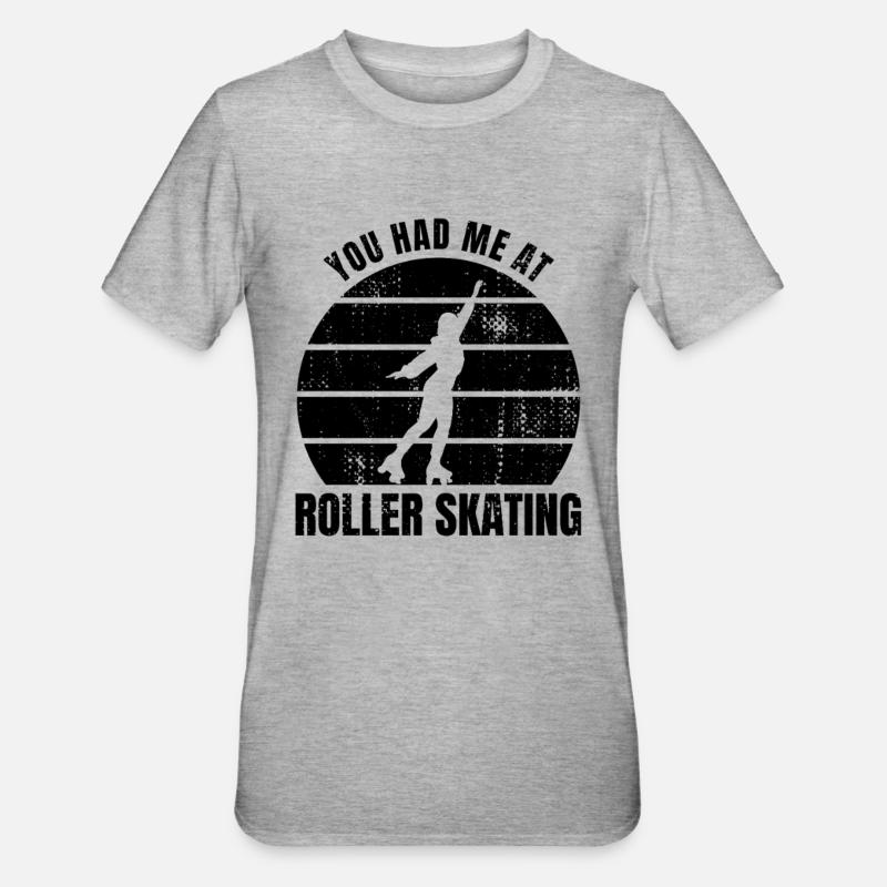 Roller Skater Spruch - Unisex Polycotton T-Shirt - Grau meliert