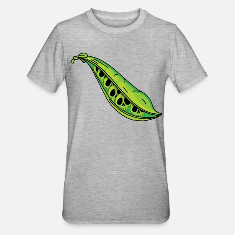 Erbsenschädel - Unisex Polycotton T-Shirt - Grau meliert