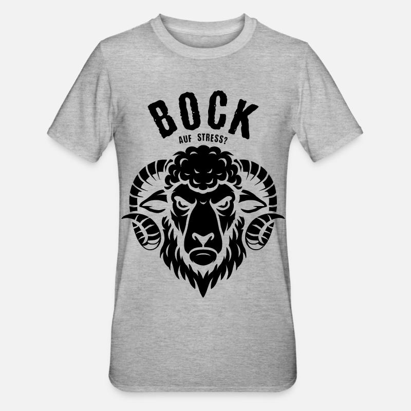 Bock auf Stress? - Unisex Polycotton T-Shirt - Grau meliert