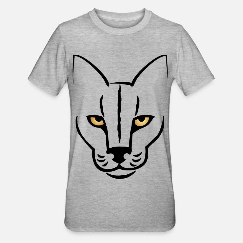 Le regard du chat - T-shirt polycoton Unisexe - gris chiné