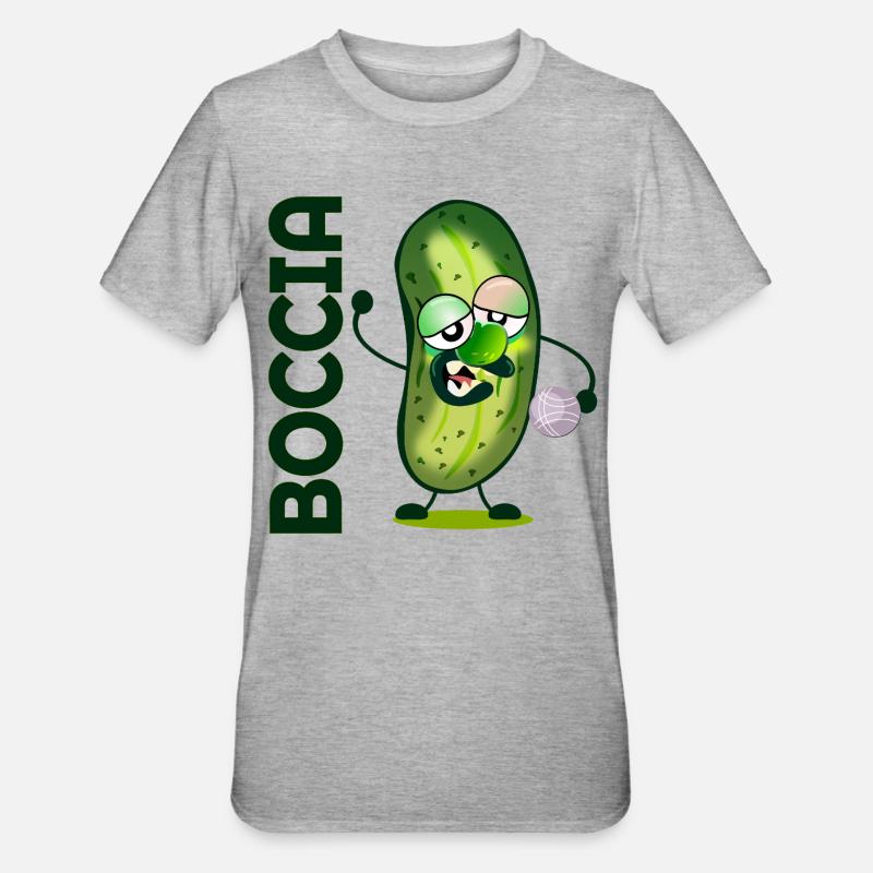 Concombre Boccia - T-shirt polycoton Unisexe - gris chiné