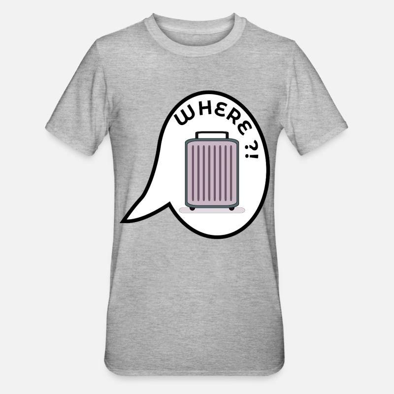 WO KOFFER URLAUB - Unisex Polycotton T-Shirt - Grau meliert