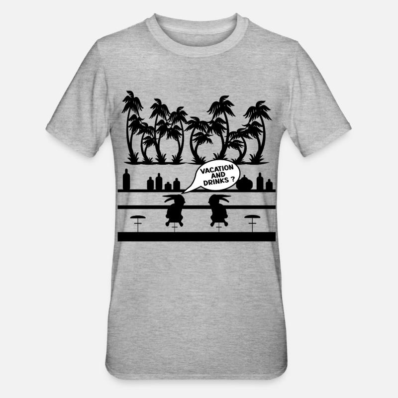 BAR À BOISSONS DE VACANCES - T-shirt polycoton Unisexe - gris chiné