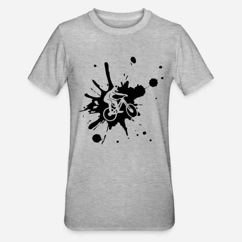 VTT, vélo de descente - T-shirt polycoton Unisexe - gris chiné