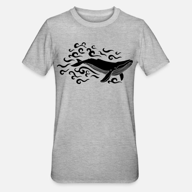 Baleine noire - T-shirt polycoton Unisexe - gris chiné