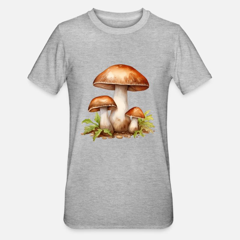 Pilzwald-Pendel - Unisex Polycotton T-Shirt - Grau meliert