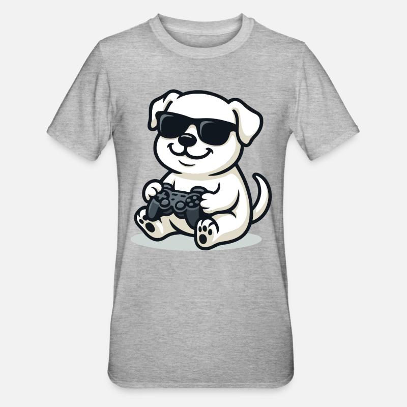 Controller Pup - Unisex Polycotton T-Shirt - heather grey