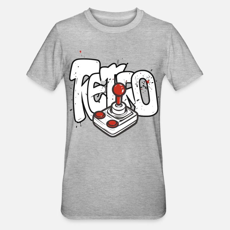 Conception du joystick Retrobomber - T-shirt polycoton Unisexe - gris chiné