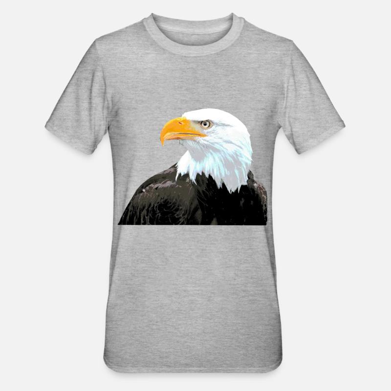 Weißkopfadler Vogel Statement coole Tiere - Unisex Polycotton T-Shirt - Grau meliert