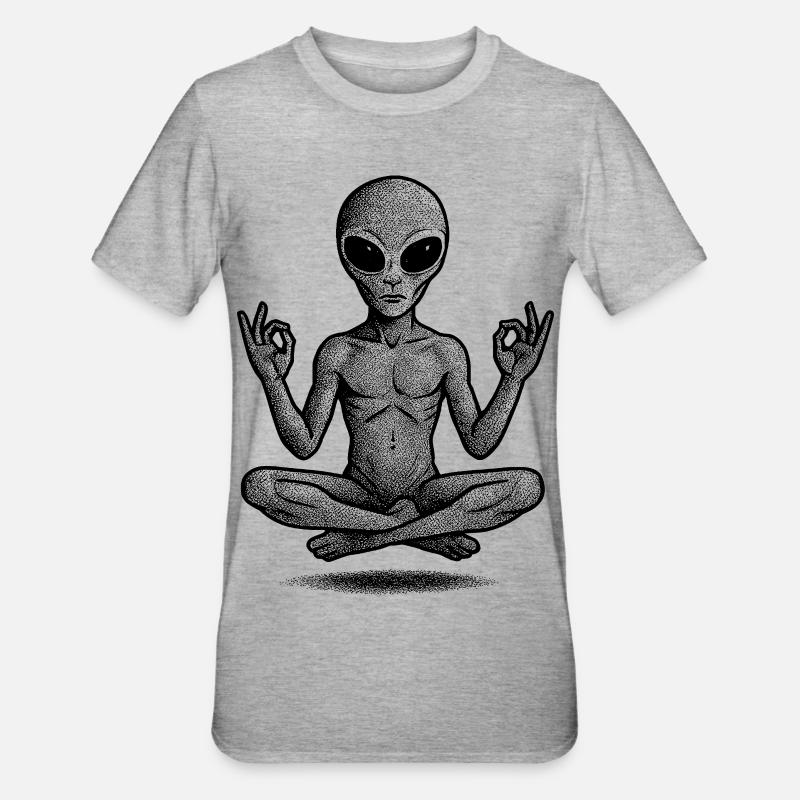 Conception abstraite géométrique au trait - T-shirt polycoton Unisexe - gris chiné