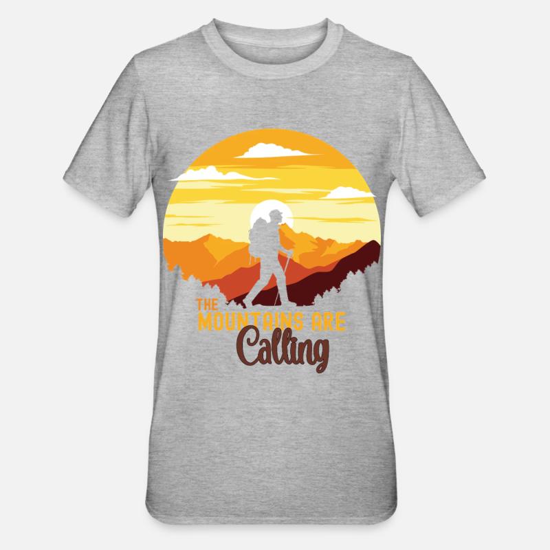 Mountain Calling Randonnée Aventure - T-shirt polycoton Unisexe - gris chiné