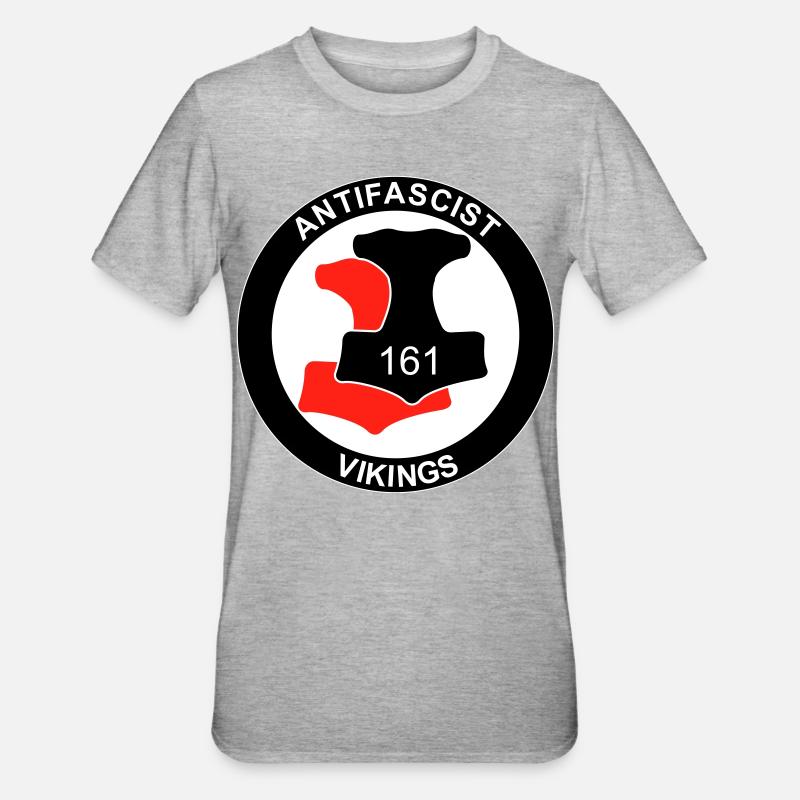 Antifa Vikings - T-shirt polycoton Unisexe - gris chiné