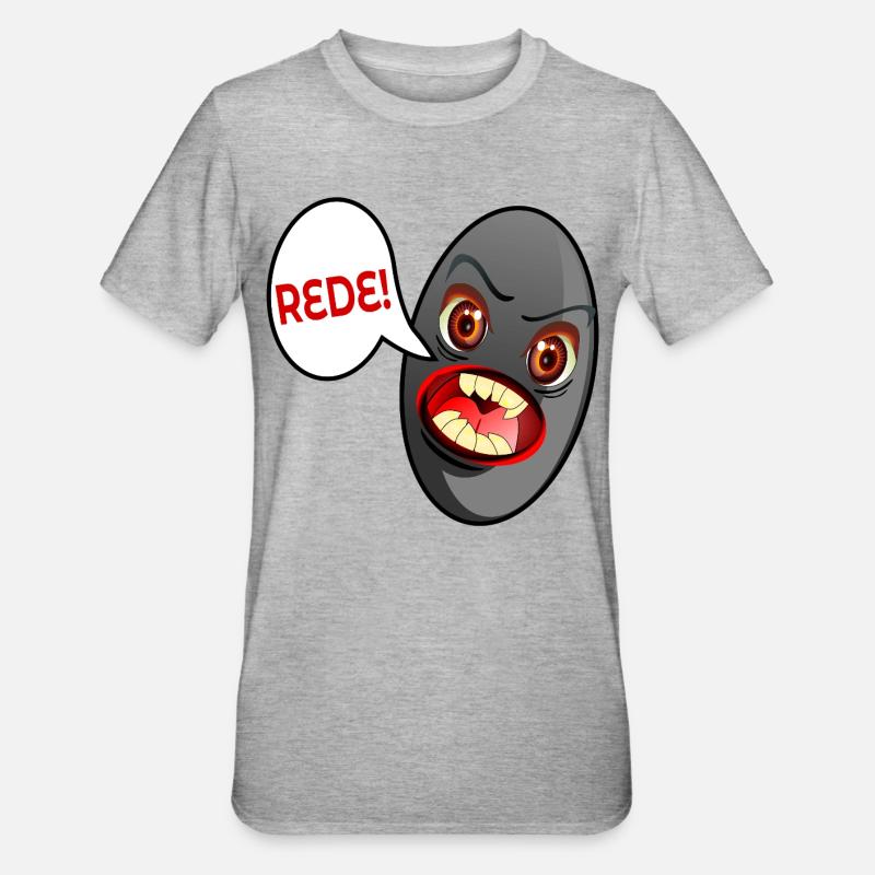 JUGENDSPRACHE REDE SCHWARZE OLIVE - Unisex Polycotton T-Shirt - Grau meliert
