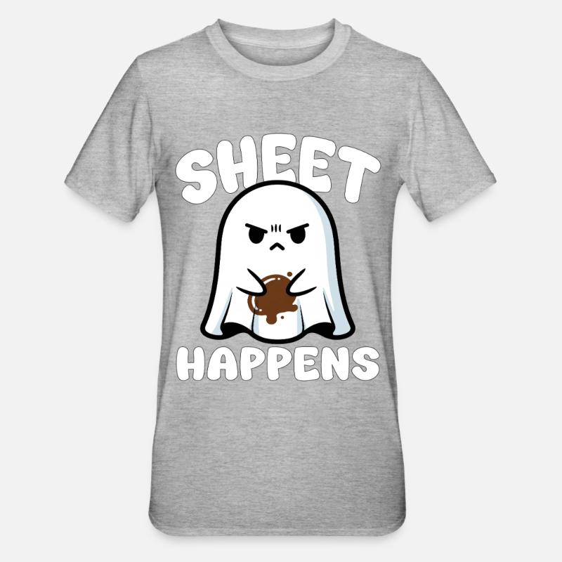 BLATT PASSIERT - GHOST HALLOWEEN - Unisex Polycotton T-Shirt - Grau meliert