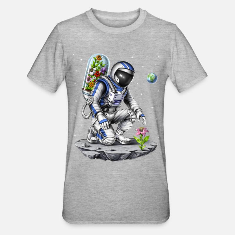 Botaniste astronaute spatial - T-shirt polycoton Unisexe - gris chiné