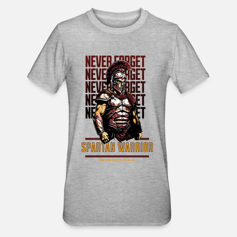 Spartanischer Krieger - Unisex Polycotton T-Shirt - Grau meliert