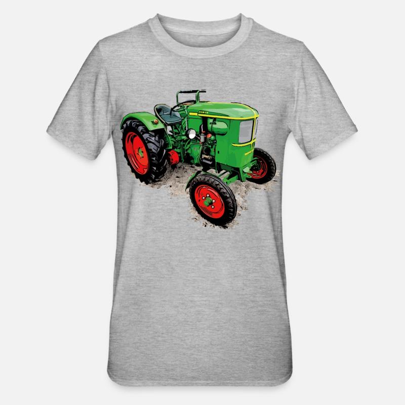 Legendärer Traktor Klassiker - Unisex Polycotton T-Shirt - Grau meliert