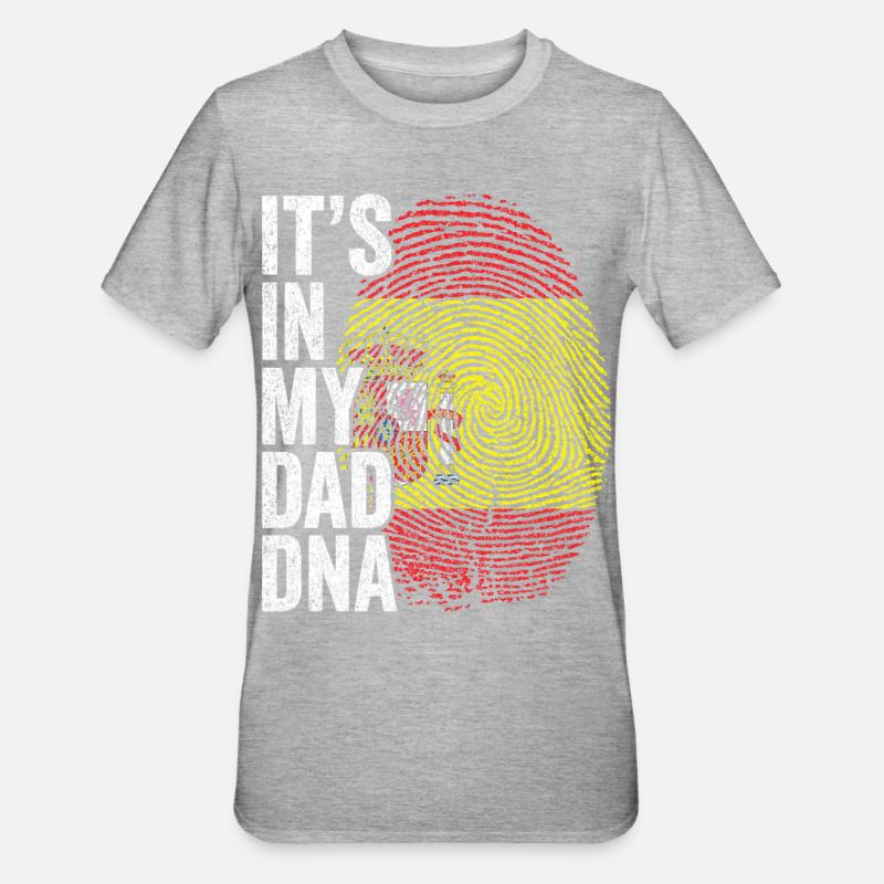 Drapeau Espagne Empreinte Papa Espagnol - T-shirt polycoton Unisexe - gris chiné
