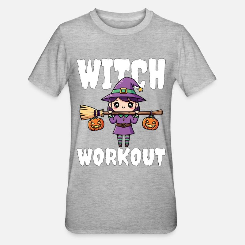 WITCH WORKOUT - WITCH HALLOWEEN - Unisex Polycotton T-Shirt - heather grey