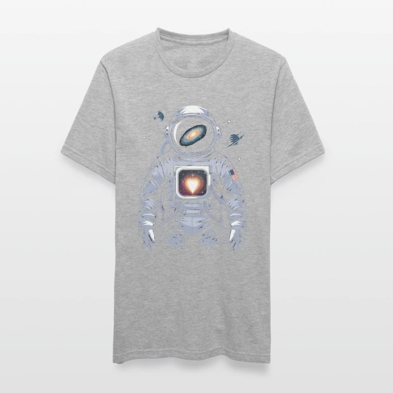 Conception d’astronaute de cœur de l’espace T-shirt polycoton Unisexe