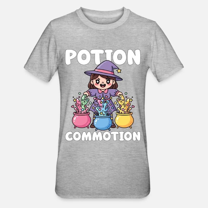 POTION COMMOTION - SORCIÈRE HALLOWEEN - T-shirt polycoton Unisexe - gris chiné