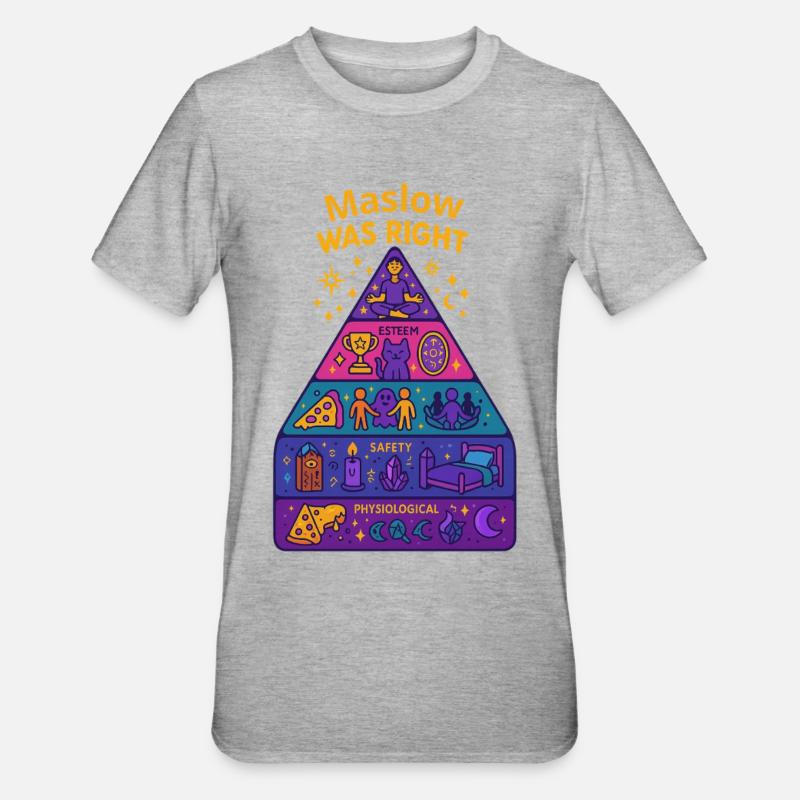 Maslow avait raison - T-shirt polycoton Unisexe - gris chiné