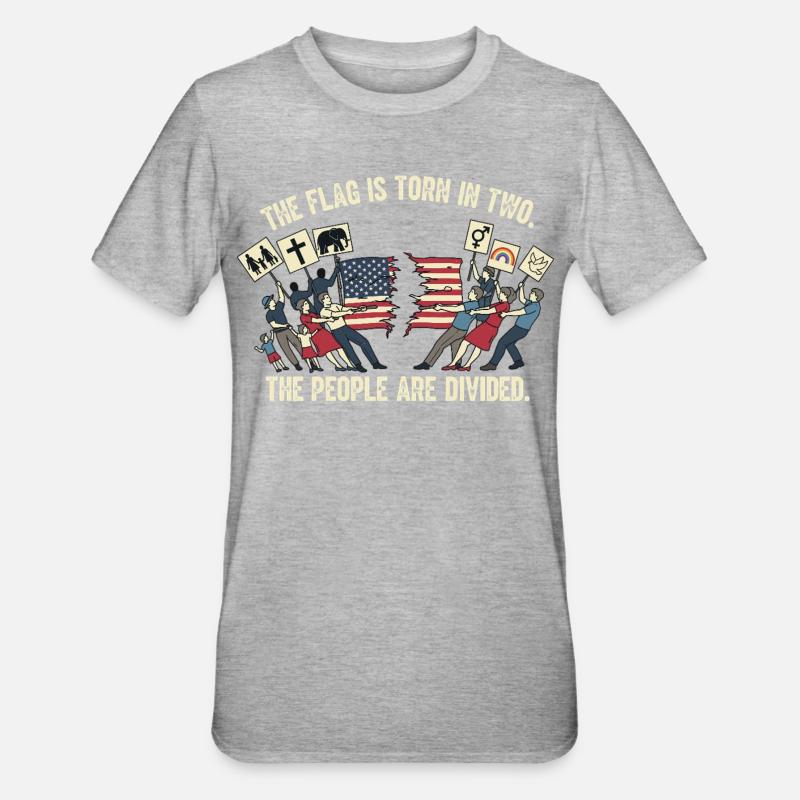 Le peuple est divisé - T-shirt polycoton Unisexe - gris chiné