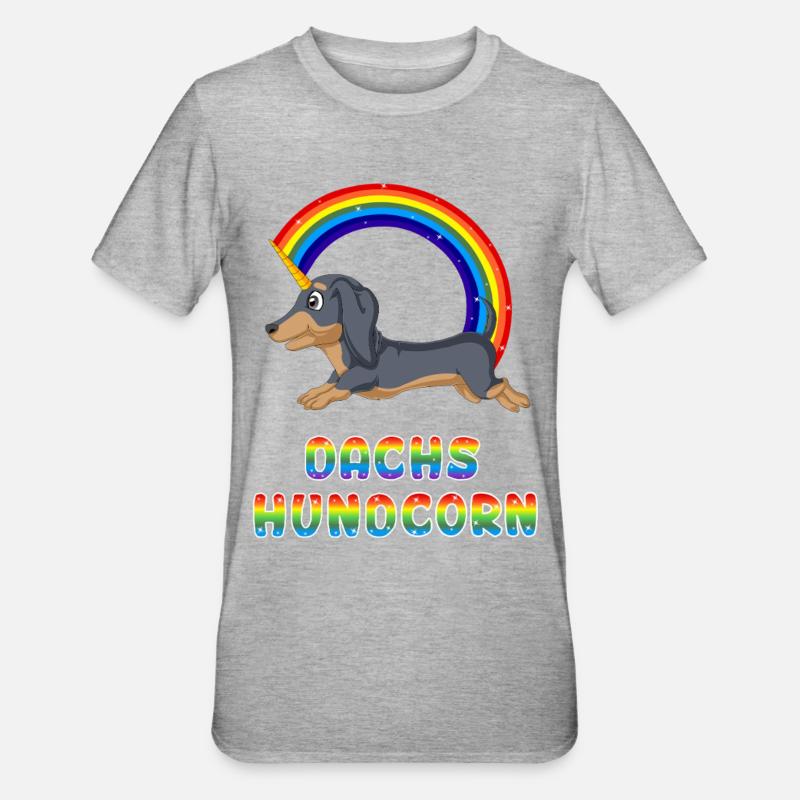 Dackel - Unisex Polycotton T-Shirt - Grau meliert