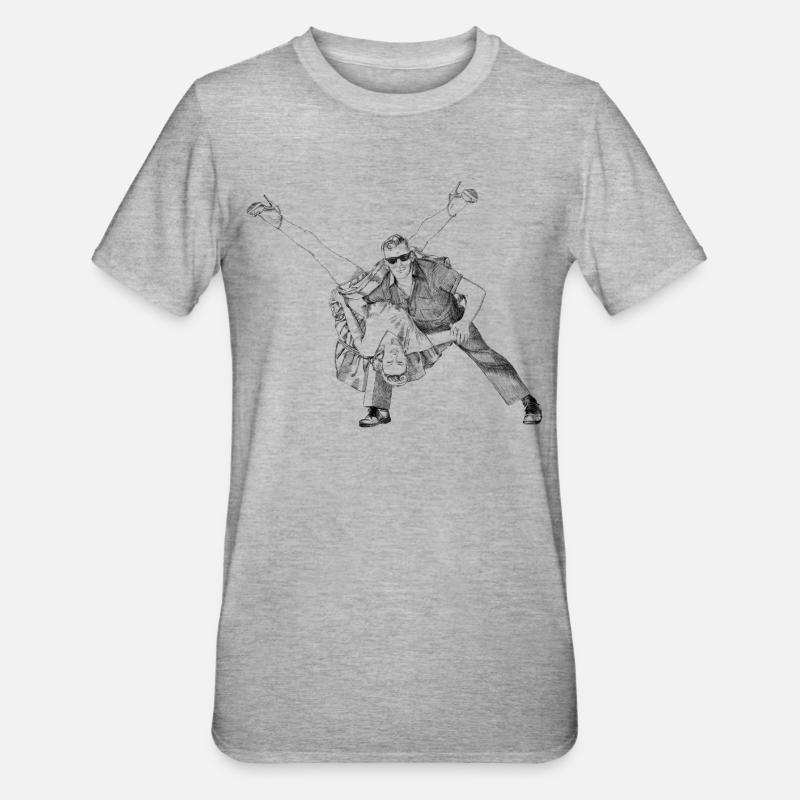 Roccia e rotelle - Maglietta unisex, mix cotone e poliestere - grigio melange