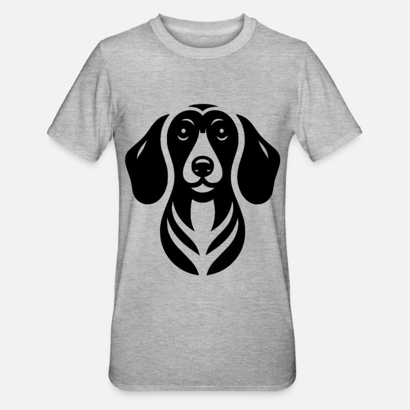 Teckel - T-shirt polycoton Unisexe - gris chiné