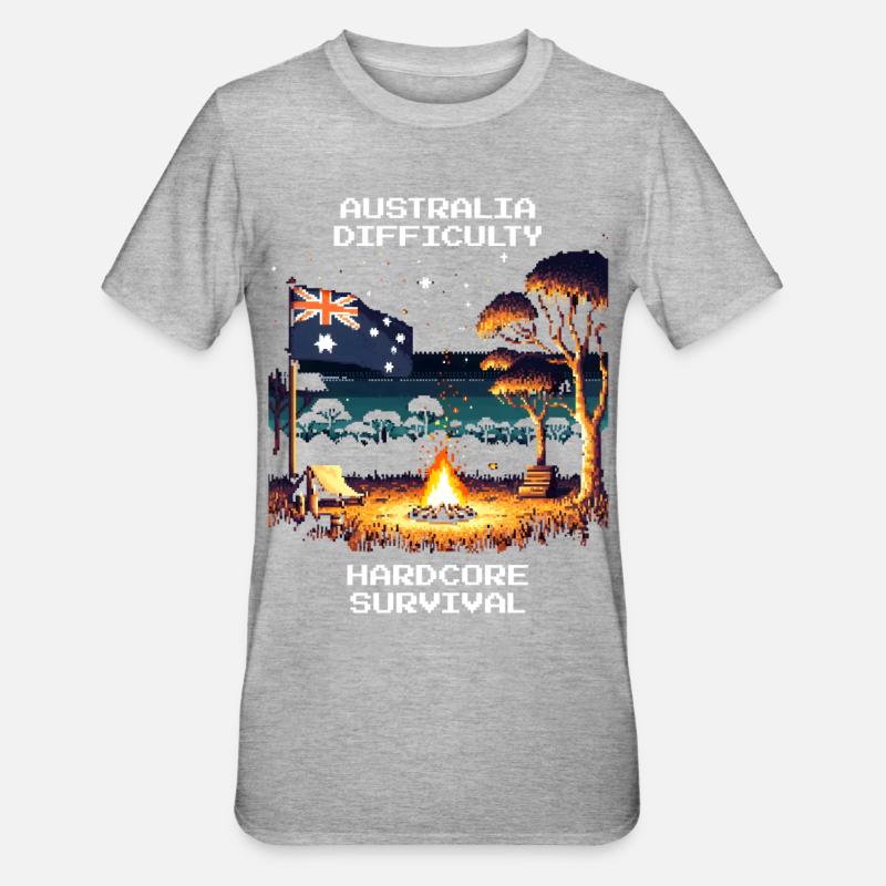 Australien: Hardcore-Survival | Outback - Unisex Polycotton T-Shirt - Grau meliert