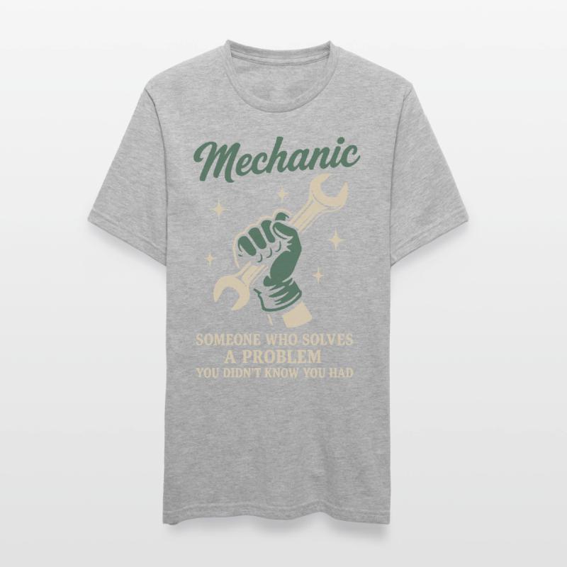 Mechanic Problem Solver Garage Funny Saying Unisex Polycotton T-Shirt