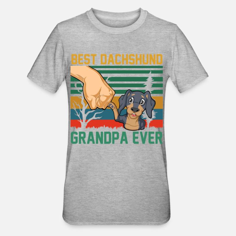 Papi teckel - T-shirt polycoton Unisexe - gris chiné