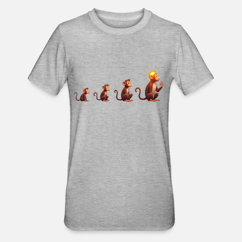 Evolution of sun-headed monkeys - Unisex Polycotton T-Shirt - heather grey