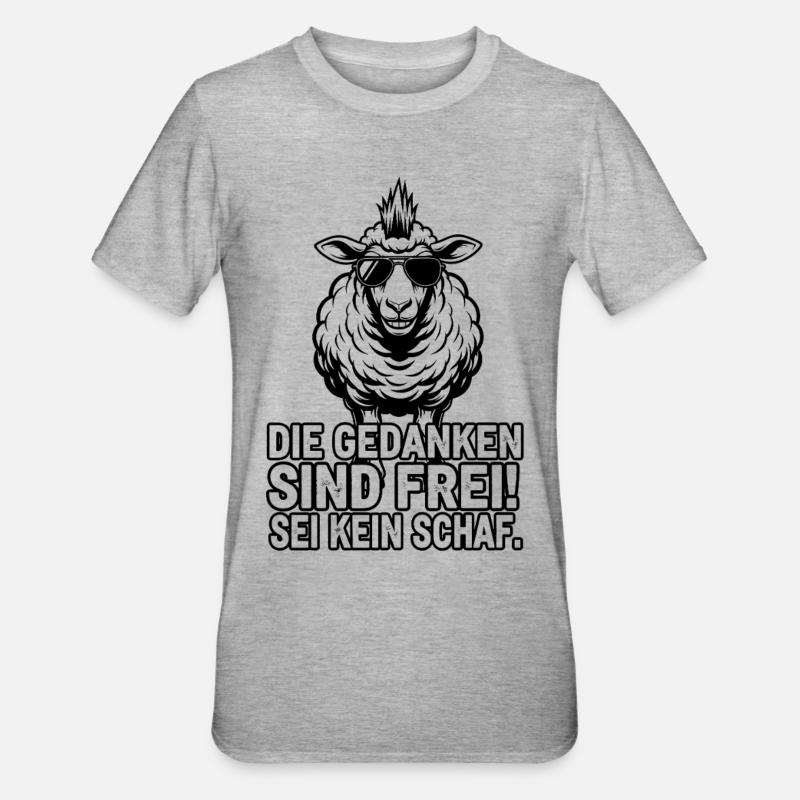Cool Sheep - Liberté d'expression - T-shirt polycoton Unisexe - gris chiné