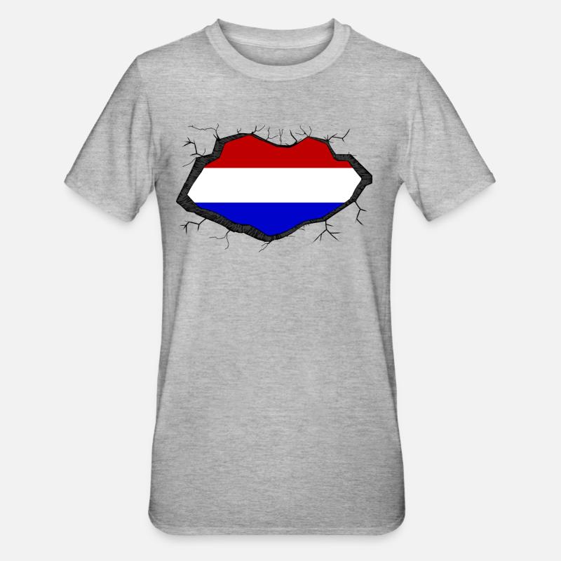 Percée du drapeau hollandais - T-shirt polycoton Unisexe - gris chiné