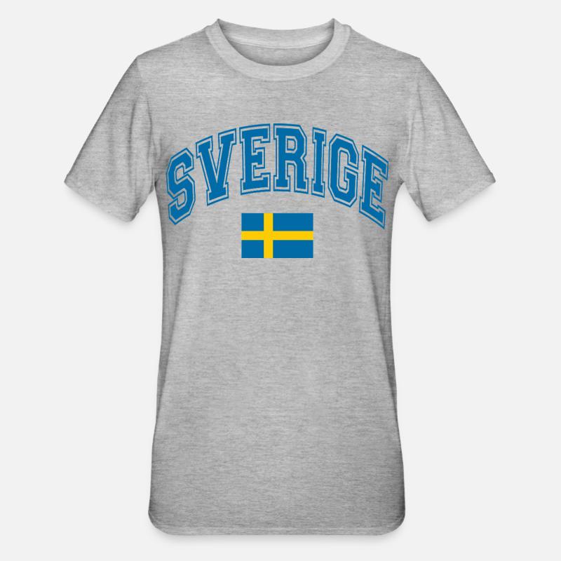 Drapeau de la Suède - T-shirt polycoton Unisexe - gris chiné